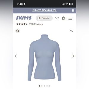 NWT Skims Fits Everybody Turtleneck size XS in color Slate